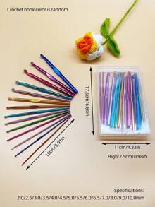 14pcs Colorful Aluminum Alloy Crochet Hooks Set, 2.0mm To 10.0mm Full Size Range, 5.91 Inch Long Design, Smooth Hook Head For Easy Yarn Flow And Less Snagging, Durable And Resistant To Bending, Box/Bag Packaging Optional, Suitable For Various Yarn Thicknesses, Ideal For Amigurumi Dolls, Shawls, Coasters And Other Creative Crochet Projects - Alumina Crochet Hook - View 11