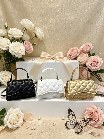 1pc This Stylish Mini Retro Handbag Features A Unique Design, Perfect For A Single Shoulder Or Crossbody Carry, Carrying Both Coins And Lipstick. Suitable For Various Occasions And Versatile Uses, It'S Ideal For Outdoor Activities, Playtime, Commuting, And More. It'S The Perfect Gift For Teenagers.