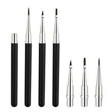 3支装反向格纹多功能花瓣形美甲刷套装，粉色、黑色、紫色美甲刷 - 淺藍色 - 查看 7