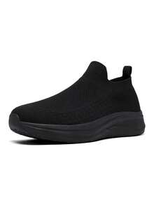 Men's Breathable Mesh Casual Shoes, Lightweight Non-Slip Athletic Sneakers - Black - View 1