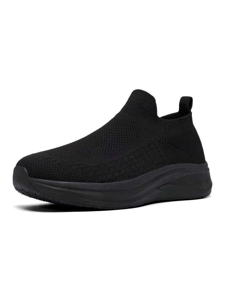 Men's Breathable Mesh Casual Shoes, Lightweight Non-Slip Athletic Sneakers - Black - View 1