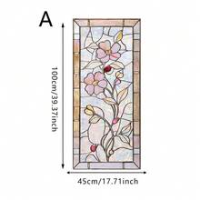 1pc Colorful Abstract Art Glass Window Film, Retro Floral Pattern, Static Cling, Privacy Protection, Removable, Suitable For Living Room, Bedroom, Bathroom, Glass Doors, Home Decor, Beautify Interior, Window Sticker Art - Multicolor - View 15