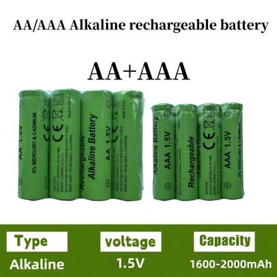 New 1600mAh/2000mAh Rechargeable Battery AA/AAA Alkalinity Battery 1.5V AA/AAA Battery For Clocks Mice Computers Toys So On