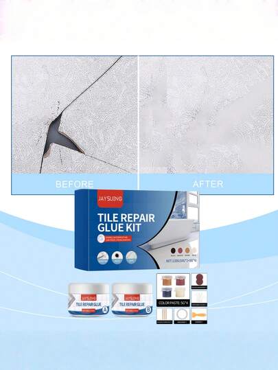 Ceramic Tile Repair Glue Kit, Bathtub Shower Scratch & Crack Repair, Waterproof Sealant