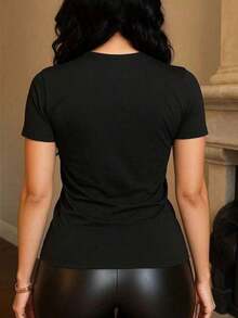 Women T-Shirts - Black - View 6