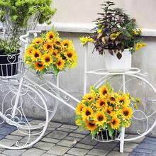 1 bông hoa hướng dương nhân tạo, thích hợp cho đám cưới, nhà cửa, nhà hàng, phòng ngủ, trang trí bình hoa, tiệc sinh nhật và ngày lễ, trang trí hoa tươi, quà tặng ngày Valentine, vật liệu tự làm cho năm mới, cây nhân tạo, trang trí mùa xuân, phòng, bàn, trang trí sân vườn, trang trí trong nhà, quà tặng ngày Valentine, quà tốt nghiệp. - Màu vàng - Xem 9