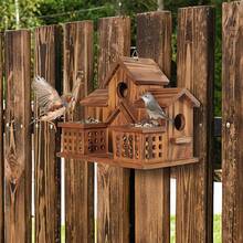 Natural Wood Bird House With Feeder Spoon & Hanging Nest Box Suitable For Hummingbirds, Bluebirds, Sparrows - Compact Outdoor Bird Shelter For,, Balcony - Suitable For Red Sparrows And Hummingbird Feeders - Tree - View 5