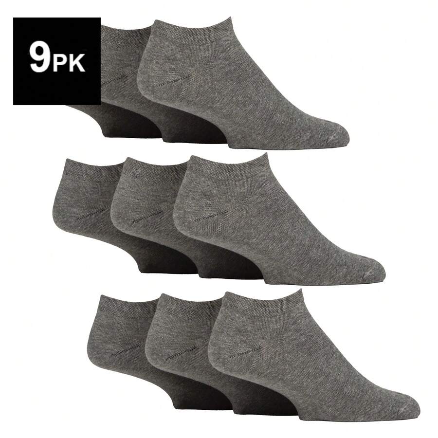 Gentle Grip Gentle Grip - 9 Pack Mens Diabetic Trainer Socks Extra Wide Socks For Swelling - 灰色 - 查看 1