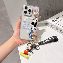 This Disney Mickey Mouse Pattern Lanyard Phone Case Features A Strong Magnetic Closure And Full Coverage Of Acrylic And TPU Material. It's Shockproof, Lightweight, And Suitable For IPhone17/16/11/13/15/15 Plus/15 Pro/15 Pro Max/12/14 Pro Max/11 Pro Max/12 Pro/12 Pro Max/13. It's A Popular Birthday Gift, Business Gift, Durable, Stain-Resistant, And Fingerprint-Resistant New Phone Case For Men And Women. It Also Includes A Mickey Mouse Phone Case And Mickey Mouse Doll Bracelet. Compatible With SamsungGalaxy S20, S21, S22, S23, And S24 Series. It's The Perfect Gift For Friends And Family. This Stylish Phone Case Is Fun, Lightweight, And Durable. IPhone17 Pro Max Phone Case, Minnie Phone Case. - Hồng - Xem 7