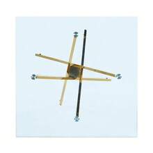 Dining Table With Crossed Metal Legs And Tempered Glass, Modern Space-Saving Kitchen Table For Living Room,  Legs, Square Table, Gold Legs, 80x80x75cm - Gold - View 4