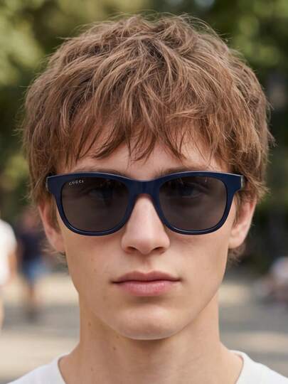  Kính thời trang dáng vuông nhỏ cổ điển dành cho nam và nữ, gọng acetate màu đen, kiểu dáng thường ngày, hiệu GUCCI GG1985S-001 54.