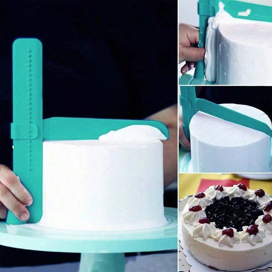 Dụng cụ làm phẳng mặt bánh có thể điều chỉnh, dụng cụ cạo bơ và đường, dụng cụ xử lý bề mặt bánh nướng. - Màu xanh lam - Xem 1