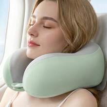 [ New Arrival Hot Selling] U-Shaped Memory Foam Neck Pillow With Storage Bag, Ergonomic Slow Rebound Travel Neck Pillow, Soft Breathable Portable Nap Pillow, Removable Machine Washable Cover, Lightweight Compact Cervical Support Pillow For Airplane Car Train Bus, Office Siesta Head Shoulder Neck Pain Relief Pillow, Foldable Travel Essential Accessory For Home Camping Trip,, Travel Gift Idea For Men Women - 綠色 - 查看 9