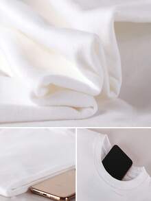 Men's T Shirt Versatile Fit, Men's Breathable Cotton T-Shirt, Men'S Graphic T-Shirt - Black With Blue Mask Print - Lightweight Summer Tee For Everyday & Themed Events - Breathable Round Neck Shirt - Casual Streetwear Essential, Event Apparel, Bold Print Top, Comfortable Fit, Street Style,  Design, Soft Material, Print Top, Young Adults 100% Cotton, 220g Fabric, Gift For Dad Christmass Gift - 白色4 - 查看 3