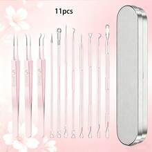 Bộ dụng cụ lấy mụn đầu đen và mụn trứng cá 1/11 món, dụng cụ điều trị mụn, dụng cụ loại bỏ mụn đầu đen, bộ dụng cụ chuyên nghiệp bằng thép không gỉ để loại bỏ mụn và vết thâm. - Nhiều màu - Xem 5