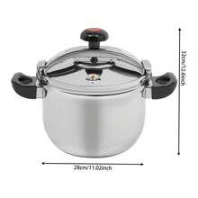 11l/11.62 Qt Silver Stainless Steel Pressure Cooker, Multi-Functional Cooking Pot With Thickened Wall, Family Pressure Cooker, Easy Clean Home Kitchen Appliance For Open Fire, Induction, Electric, Gas - View 2