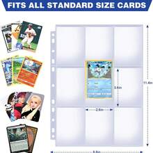 1 cái/50/9 ngăn đựng thẻ PP trong suốt hai mặt, trang bên trong, 11 lỗ đựng thẻ A4, ngăn hai mặt dùng cho thẻ giao dịch, thẻ trò chơi, thẻ tên. - Trong sáng - Xem 1