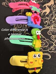 SpongeBob SquarePants Kẹp tóc liền mạch với họa tiết nhân vật hoạt hình và chữ cái, thích hợp để gội đầu, trang điểm, chăm sóc da và sử dụng hàng ngày, là lựa chọn quà tặng lý tưởng. - Xem 10