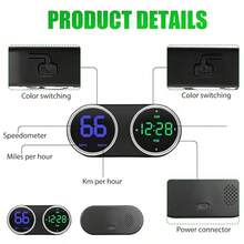 Pantalla de visualización frontal (Head-Up Display) general para automóvil, velocímetro de automóvil, proyección de velocidad en el parabrisas con pantalla de velocidad, sensor de luz automático, alimentado por USB, monitoreo de velocidad del vehículo, accesorio moderno para el tablero, compatible con la mayoría de los automóviles, accesorios para automóviles - A - Ver 11