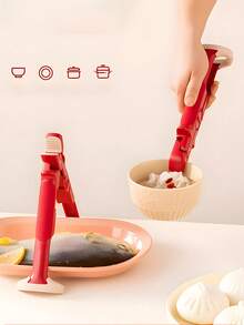 Agarrador de silicona resistente al calor 2 en 1, sujetador de ollas antideslizante para cocinar al vapor, levantar ollas/sartenes, bandejas, apto para horno, estufa, cocina, práctico y versátil - Estilo de clip - Ver 3