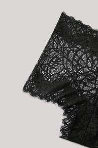 Women's Lace Trimmed Boyshorts, 1pc - Black - View 4