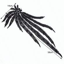 1pc Black & White Water-Soluble Hollow Feather Patch, DIY Clothing Accessory - Cloth Patch - View 6