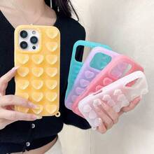 New Fashion Heart-Shaped Glitter Suction Cup Soft Silicone Large Hole Skin-Friendly Phone Case Compatible With IPhone 17 Pro Max, 16 Pro, 15 Pro Max, 14 Pro, 13 Pro Max, Anti-Fall Protective Cover With Lanyard - Multicolor - View 5