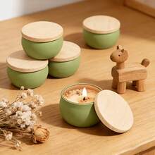 Bộ 44 món đựng nến màu xanh lá cây: 8 hũ đựng nến, 8 đế nến, 8 bấc nến, 20 nhãn dán - Khơi dậy niềm vui sáng tạo với nến tự làm! - 44 món/8 bộ - Xem 3