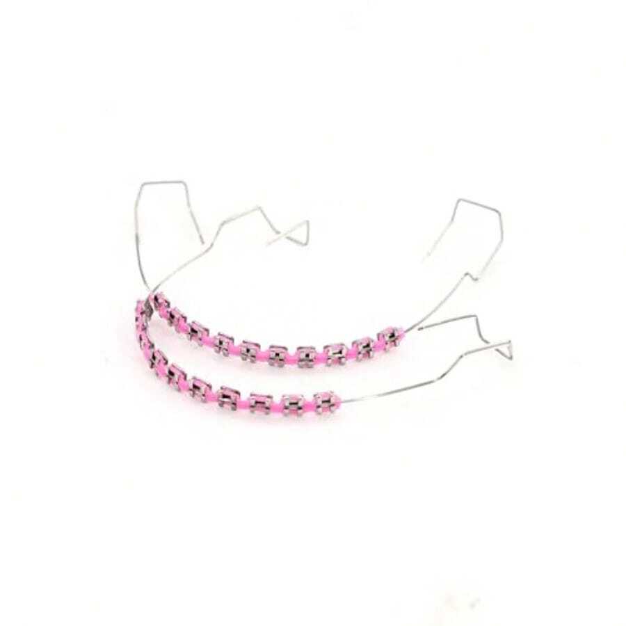 1 Pair Of Temporary Toot Ration Teet Retainer Practical S Para Dientes Sturdy Retenedores De Dientes Ortocia Props Dental Students To Practice Pink - 粉色 - 查看 1