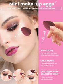 41 piezas Juego de herramientas de maquillaje todo en uno con 25 piezas de brochas de maquillaje, esponjas de maquillaje, polveras triangulares, polveras de cojín y limpiador de brochas, kit completo de belleza cosmética para maquillaje de rostro y ojos - Burdeos - Ver 7