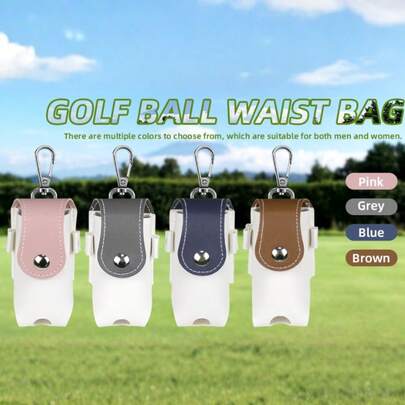 Bolsa de almacenamiento de pelotas de golf con bloques de color de moda, mini bolsa de golf de cuero PU, accesorio de golf para exteriores, portador de pelotas portátil