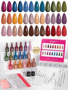 Beetles 18 Colors 15ml PRO Gel Polish Set – Urban Solitude Collection, Full Size Salon Nails Kit With Base Coat, Glossy & Matte Top Coats, 6 Painting Gel For Nails & Tools, UV Nail Lamp Cure Needed - 15Ml 18 Colors Urban Solitude - 查看 8