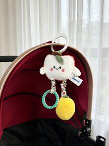 1pc Newborn Baby Plush Rattle Doll, Cute Fruit Embroidery Hanging Ornament With Bell, Portable Grip Training Windchime Soother Doll With BB Sound And Rattle, Suitable As Stroller/Car Seat Accessory, Newborn Gift - Multicolor - View 12