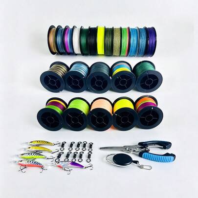 100m/4 Strand Multifilament PE X4 Braided Fishing Line, 6-100lb Tensile Strength, Smooth Casting, Ultra Durable, Abrasion Resistant, Suitable For Sea Fishing, Surf Fishing, Lure Fishing, Includes Fishing Line Scissors And Connector, Lures