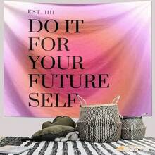 1pc Pink Letter Print Tapestry Cloth, Background Decor, Wall Decor, Polyester Hanging Tapestry For Living Room, Bedroom, Office, College Dorm, Home Decor, Party Decor, Rectangular Shape Kitchen Wall Hanging With Drape Effect (With Hook) - Tapestries, Wall Tapestry, Aesthetic Tapestry, Bohemian Tapestry, Mandala Tapestry, Cool Wall Hanging, Room Decor Tapestry, Hippie Tapestry, Boho Decor, Easy To Hang Art, Tapestry For Bedroom, Wall Deocr, Backdrop, Arch Backdrop, Flags For Bedroom - 彩色 - 查看 3