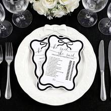 黑色蝴蝶结新娘送礼会游戏卡片，宾客互动游戏卡片，极简蝴蝶结订婚派对及婚礼派对用品 - Game Cards for Guests - 查看 5