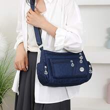 Square Unisex Crossbody Bag, New Large Oxford Cloth Shoulder Bag, Fashionable And Versatile [Zipper Random] - BJ1686 Black - View 7