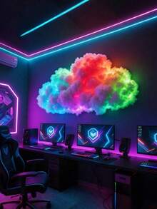 Best-Selling USB Cloud Lightning Lamp - Remote Control And Voice Control LED DIY Atmosphere Light Suitable For Gaming Room | Customizable Shape, Multi-Scene RGB Color Change Decoration (Gaming Room/Holiday Decoration/Room Decoration/Advertising Display) - White - View 4