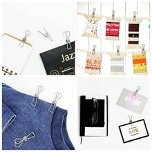 All Metal Clip, Rust Free, Strong Wind 3.4 Inches (About 8.6 Cm), 10 Pieces, Oversized. Do Not Separate And Open For Clothes, Snacks, Bag Clip - Multicolor - View 1