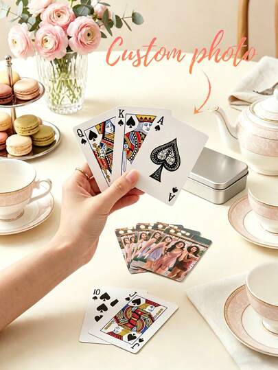 Custom Photo Playing Cards, Personalized Picture Poker Cards, Customized Deck For Party & Gift,Custom Picture Playing Cards For Bachelorette Party & Birthday,Unique Party Game Cards For Bachelorette, Bridal Shower & Girls Trip