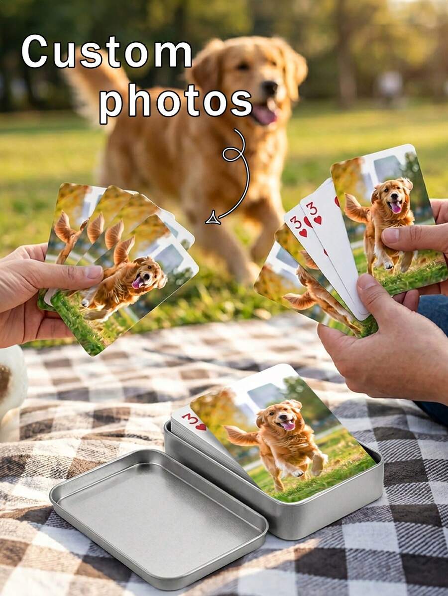 Custom Dog Or Cat Photo Playing Cards, Personalized Pet Picture Poker Deck, Dog Lover Game Night Gift,Custom Pet Poker Cards, Cat Owner Gift For Game Night,Personalized Pet Playing Cards, Keepsake Gift For Dog/Cat Owners - Multicolor - View 1