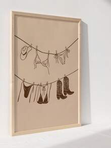 1pc Canvas Wall Art, Framed Wall Art, Bikini Art Print, Brown Bikini Beach Illustration, Bikini Wall Art, Swimsuit Poster, Beach Cowgirl Print, Ocean Poster, Western Cowgirl Decor Art, Apartment Decor, College Dorm Decor, Summer Poster, Room Decor, Home Decor, Dorm Decor, Bedroom Decor, Living Room Decor, Bathroom Decor, Office Decor, Kitchen Decor, Gift, Mother's Day Decor, Summer Decor - Mother's Day Art - View 5