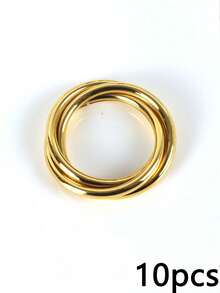 6/8/10/12pcs Gold Napkin Rings Elegant Napkin Holders Suitable For Wedding, Lunch, Christmas, Thanksgiving, Dinner, Party, Buffet - Gold - View 9