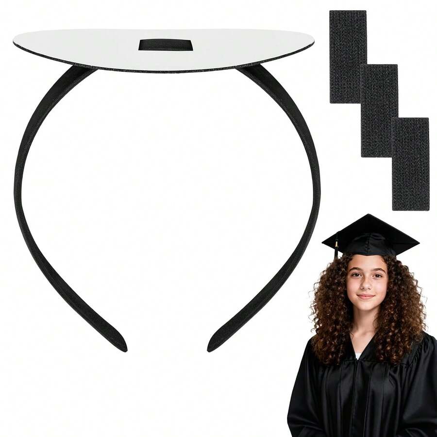 1 PCS Upgraded Graduation Cap Headband, Graduation Cap Band With Adhesive Felt & Hook-And-Loop Fasteners,Hair Band Hat Accessories Graduates - 1pcs - 查看 1