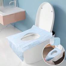 60片/包 一次性防水马桶座垫，加长纸质马桶垫，适用于酒店、公共场所、旅行、休闲俱乐部和家庭使用 - 藍色 - 查看 5