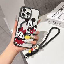 This Disney Mickey Mouse Pattern Lanyard Phone Case Features A Strong Magnetic Closure And Full Coverage Of Acrylic And TPU Material. It's Shockproof, Lightweight, And Suitable For IPhone17/16/11/13/15/15 Plus/15 Pro/15 Pro Max/12/14 Pro Max/11 Pro Max/12 Pro/12 Pro Max/13. It's A Popular Birthday Gift, Business Gift, Durable, Stain-Resistant, And Fingerprint-Resistant New Phone Case For Men And Women. It Also Includes A Mickey Mouse Phone Case And Mickey Mouse Doll Bracelet. Compatible With SamsungGalaxy S20, S21, S22, S23, And S24 Series. It's The Perfect Gift For Friends And Family. This Stylish Phone Case Is Fun, Lightweight, And Durable. IPhone17 Pro Max Phone Case, Minnie Phone Case. - Clear - View 5