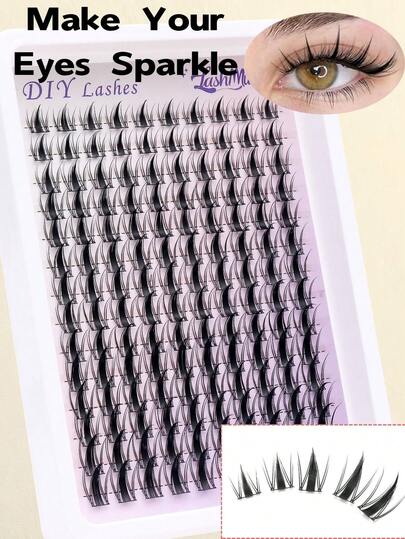 Fengxiu Eyelash 140PCS C-Curl Natural Lash Clusters Clear Band Eyelash Clusters Wispy Lashes Clusters 10-16mm Cluster Eyelash Extensions Individual Lashes DIY Lash Natural Look,Seamlessly Transition From Daily To Stage, Become The Spotlight At Festivals, Confident And Radiant | Suitable For Girls Active In Diverse Scenarios