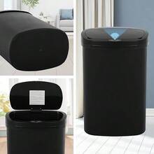 RROCOSIA Touch-Free 13 Gallon Garbage Can With Lid - Durable Plastic Automatic Trash Can For Kitchen &Amp; Bathroom - 50L High-Capacity Waste Bin (1, Black) - Màu A - Xem 8