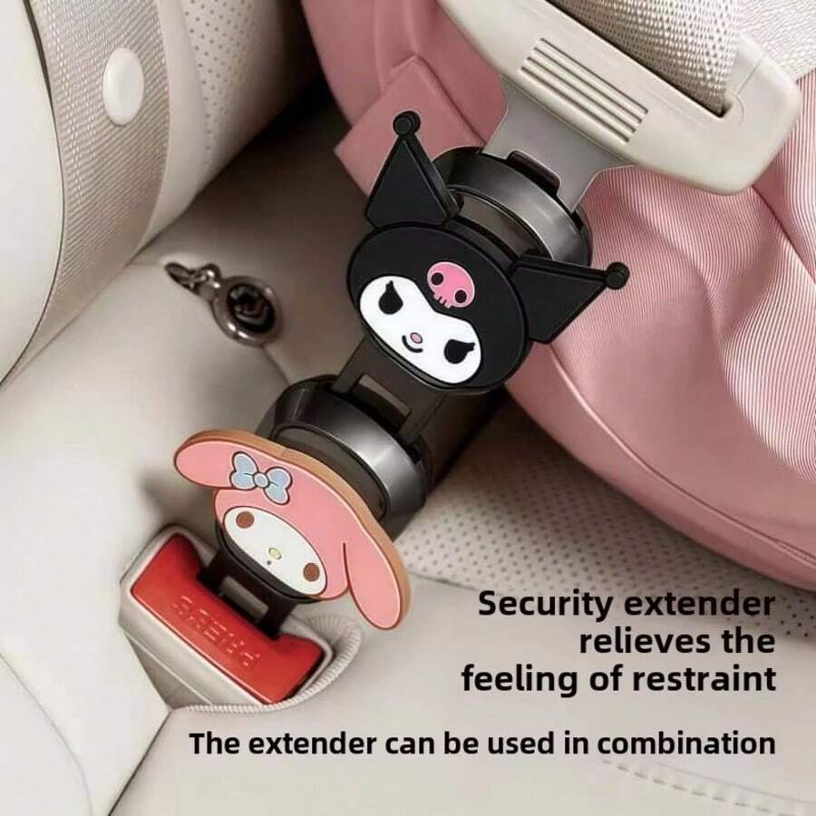 1 cái Bộ điều chỉnh dây an toàn cho trẻ em hình hoạt hình Sanrio Kuromi & My Melody, phụ kiện nối dài dây an toàn cho trẻ em - Một kích cỡ phù hợp cho tất cả - Xem 1
