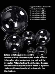 5/10/20 piezas Bolas de burbujas transparentes para bodas, globos de burbujas de PVC transparente grandes, adecuados para cumpleaños, despedida de soltera, decoración de mesa, fiestas, Navidad, decoración con LED, decoración interior/exterior, Navidad - 20 piezas - Ver 13